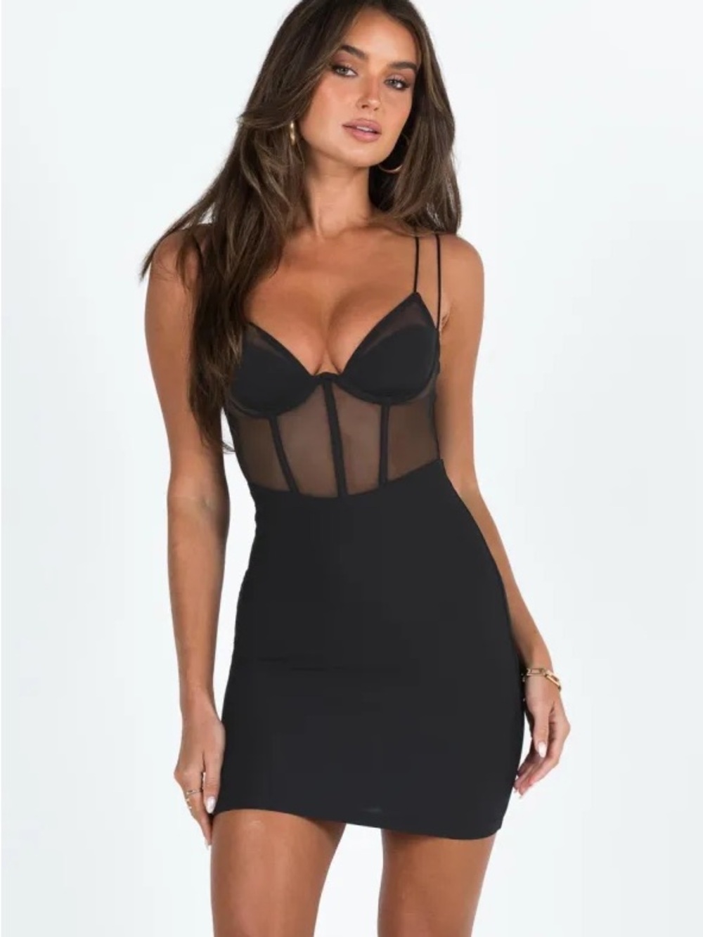 NWT Princess Polly Size US6 Bamba Mini Dress in Black
